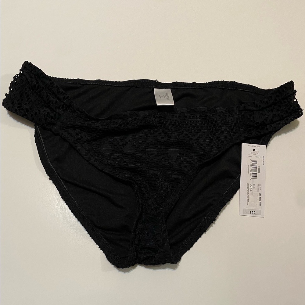 Bisou Bisou Women's Bikini Swimwear Bottom Size L Black